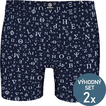Sada pánského spodního prádla EVONA Pánské bambusové boxerky - řecká abc - 2 kusy XL