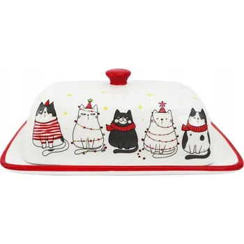 Máslenka Máslenka Odelo keramická bílá, červená