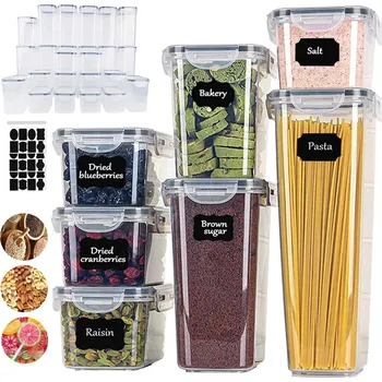 Úložný box SADA PLASTOVÝCH NÁDOB NA POTRAVINY 1 A 6 KS SAMOLEPKY