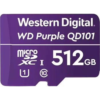 Paměťová karta Western Digital WD PURPLE 512GB MicroSDXC QD101 / WDD512G1P0C / CL10 / U1 / WDD512G1P0C-85AEL0