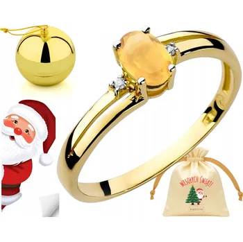 Prsten PRSTÝNEK S CITRÍNEM A DIAMANTY, GRAVÍROVÁNÍ DÁREK 585