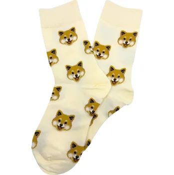 Dámské ponožky Béžové ponožky Shiba Inu