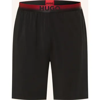 Hugo Pánské Spací Šortky Ray, černá / tmavě červená, 52