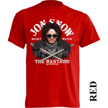 Pánské tričko panske-levne-bavlnene-tricko-potisk-jon-snow-hra-truny Barva: Red - červená, velikost: 5XL
