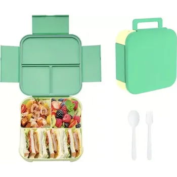 Svačinový box Svačinový box s příborem - LUNCH BOX - ZELENÝ (Značka: XINYU)