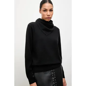 Dámský svetr Svetr z merino vlny se šátkem Answear.LAB dámský, černá barva WA25-SWD023 99X, vel. S