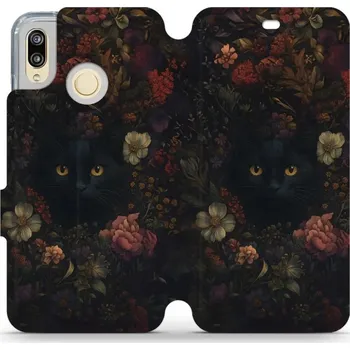 Pouzdro na mobilní telefon Flipové pouzdro Mobiwear - Huawei P20 Lite - V161S Temné kočky (Knížkové flip pouzdro, obal, kryt na mobil Huawei P20 Lite - V161S Temné kočky, materiál Umělá kůže + TPU - ochrana 360°, stojánek, silikonová vanička, magnetické zavírání)