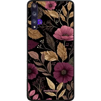 Pouzdro na mobilní telefon Lesklý kryt Mobiwear Glossy - Huawei Nova 5T - G170G Fialová kvítka (Prémiové lesklé pouzdro, obal, kryt Mobiwear Glossy na mobil Huawei Nova 5T - G170G Fialová kvítka, materiál Plast + TPU silikon - krytí po všech stranách, neošoupatelný potisk, tenké)