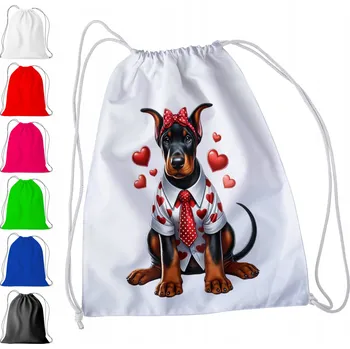 Obraz BÍLÝ SÁČEK DO ŠKOLKY, ŠKOLY, NA TV - DOBERMAN DÁREK