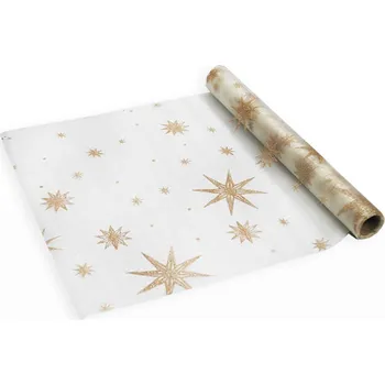 Vánoční dekorace KLIA Organza vánoční 36cm/5m krém