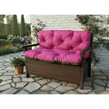Zahradní lavice Prošívané sezení JONAS color 36 RŮŽOVÁ různé rozměry, polstr na zahradní lavici - sedák s opěrkou, Mybesthome Rozměr: 120x60x50 cm
