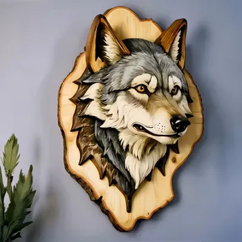 Plechová cedule BAF 2D dřevěná cedule Vlk