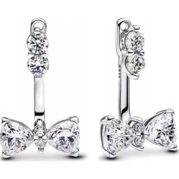 Náušnice Stříbrné náušnice stříbro 925 křišťálové mašličky stříbrné ze stříbra