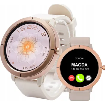 Hodinky CHYTRÉ HODINKY DÁMSKÉ ZLATÉ GPS AMOLED VODĚODOLNÉ VOLÁNÍ PULS SPORT PL MENU