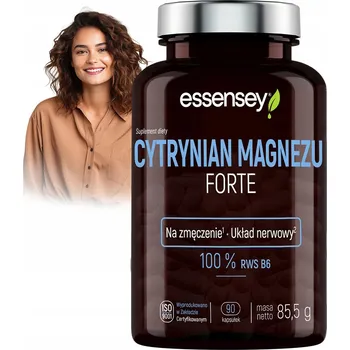 Essensey Citrát hořečnatý Forte, nervový systém, proti únavě, 90 kapslí.