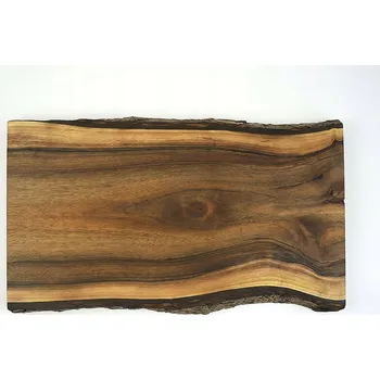 Kuchyňské prkénko Servírovací prkénko na SVAČINY ořechové DŘEVĚNÉ s kůrou na servírování a krájení