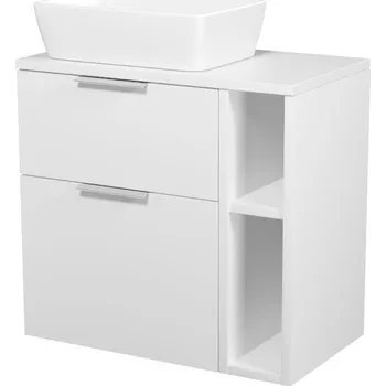 Koupelnový nábytek CERSANIT 3D Skřííňka Cersanit City 60 pod desku bílá, skříňka 20 pod desku otevřená bílá, deska 80 horní bílá, umyvadlo City 60 na desku obdélníkové bílé, úchytky chrom S584-017-DSM;S584-035-DSM;S584-068;K35-048;S584-034;S584-034