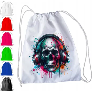 Obraz BÍLÝ SÁČEK DO ŠKOLKY, ŠKOLY, NA TV - LEBKA HUDBA