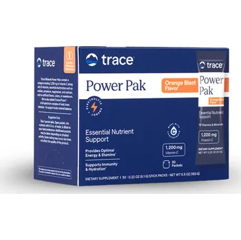 Zdraví Trace Minerals Power Pak – Šumivý elektrolytický nápoj (Pomeranč), 30 sáčků