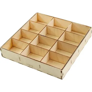 Úložný box Ulanik Dřevěný tác na hračky 12 oddělení