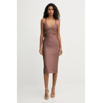 Dámské oblečení Šaty Herve Leger Indie HFL8549936 hnědá 84X, vel. M
