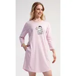 Dámské domácí šaty s tříčtvrtečním rukávem Vienetta Secret Oslík světle růžová M