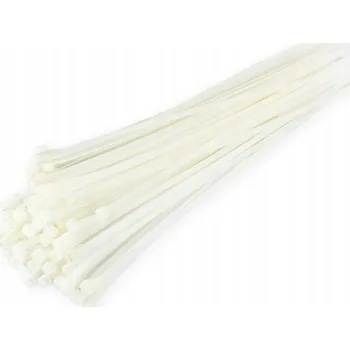 Organizace kabelů Kabelové stahovací pásky bílé 2,5x200mm - 100 ks