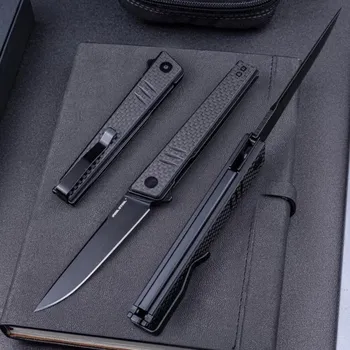 kapesní nůž Zavírací Nůž Real Steel Kikashi Flipper Liner Lock 14C28N Black G10 & CF