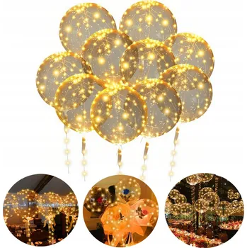Balónek 10x SVÍTÍCÍ LED BALÓNKY PRŮHLEDNÉ SVÍTÍCÍ BALÓN NA SVATBA PŘIJÍMÁNÍ