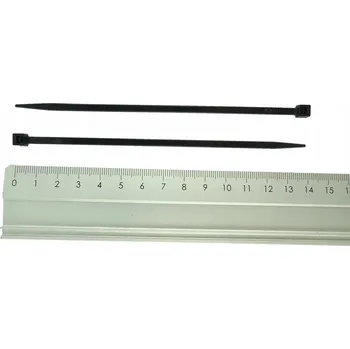 Organizace kabelů 100 x Pevné upínací pásky 16 cm Ziperka Tritytka Černá Stahovací pásky 3,5 mm