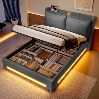 Postel Jednolůžková dřevěná postel Arhatreya 140x190 cm šedá