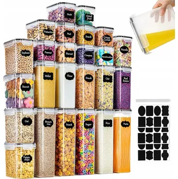 Úložný box SADA SKLENIC A NÁDOB NA POTRAVINY UZAVÍRATELNÉ 25 KS + SAMOLEPKY