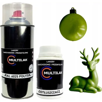 Barva ve spreji Lak ve spreji na figurky, skleněné a keramické ozdoby RAL 6025 LESK
