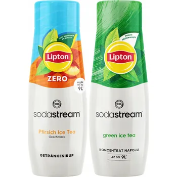 Příprava sody 2x Sirup SodaStream Lipton Ice Tea Peach Zero Bez Cukru + Mirinda Zero