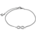 Troli Ocelový náramek na nohu s krystaly Nekonečno + 2 měsíce na vrácení zboží