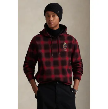 Pánská mikina Bavlněná mikina Polo Ralph Lauren pánská, vínová barva, 710981796 83A, vel. L