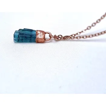 Náhrdelník Indigolit - vzácný modrý turmalín, přírodní krystaly - šperk/náhrdelník ŠPERKY S PŘÍRODNÍMI KRYSTALY