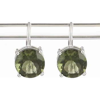 Náušnice My Moldavite Stříbrné náušnice s vltavínem 109-4