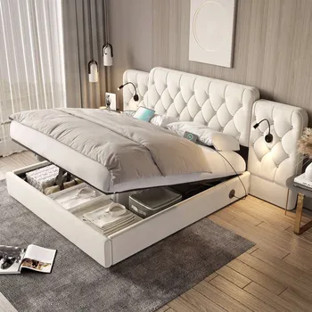 Postel Jednolůžková dřevěná postel Arhatreya 160x200, béžové odstíny