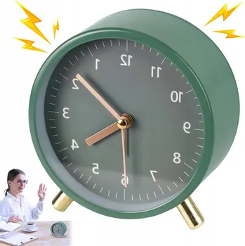 Budík TICHÝ NOČNÍ BUDÍK BEZ TIKÁNÍ S LED SVĚLEM NA BATERIE RETRO