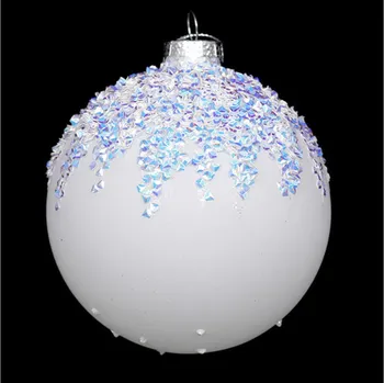 Vánoční ozdoba UH Koule skl. matná s perlovým třpytem, 10cm