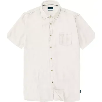Pánská košile Velká pánská košile s lnem krátký rukáv Double GS-5086 bílá (9XL)