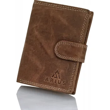 Peněženka Arius peněženka z pravé kůže hnědá - muž