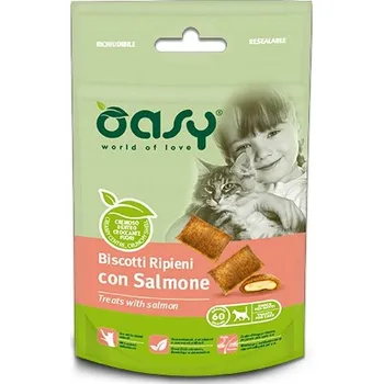 Pamlsek pro kočku OASY pro kočky Pamlsek plněné krokety s lososem 60g