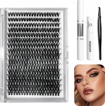 Umělé řasy 320 ks Lepené Řasy Sada DIY Umělé Řasy + Příslušenství lepidlo