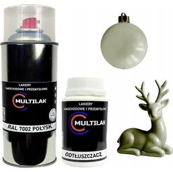 Barva ve spreji Lak ve spreji na figurky, skleněné a keramické ozdoby RAL 7002 LESKLÝ