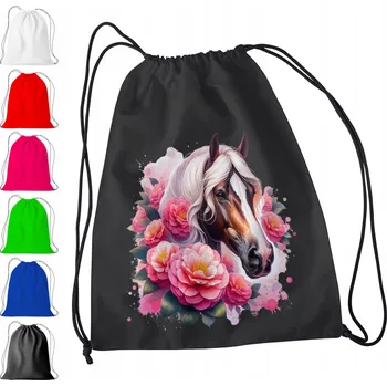 Obraz ČERNÝ SÁČEK DO ŠKOLKY, ŠKOLY, NA TV - HNĚDÝ KŮŇ VZOR VÁNOCE