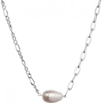 Náhrdelník Stříbrný náhrdelník s říční oválnou perlou 22049.1
