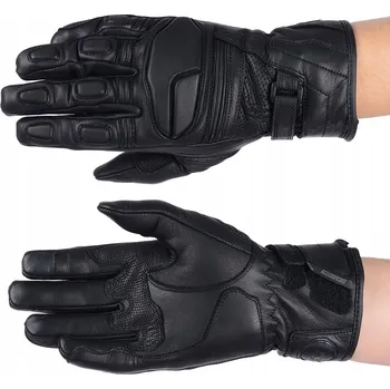 Moto rukavice KOŽENÉ RUKAVICE OZONE TOURING II ČERNÉ XS