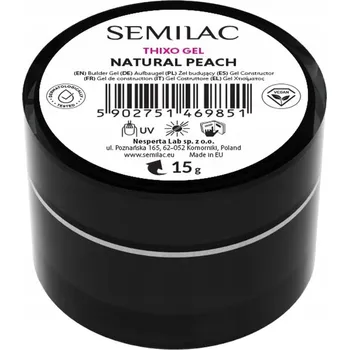 Lak na nehty Semilac Stavební Gel Thixo Gel Natural Peach 15 g